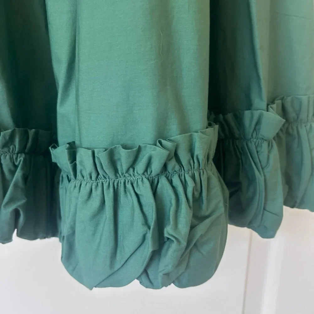 Free People Green Ruffled Maxi Skirt